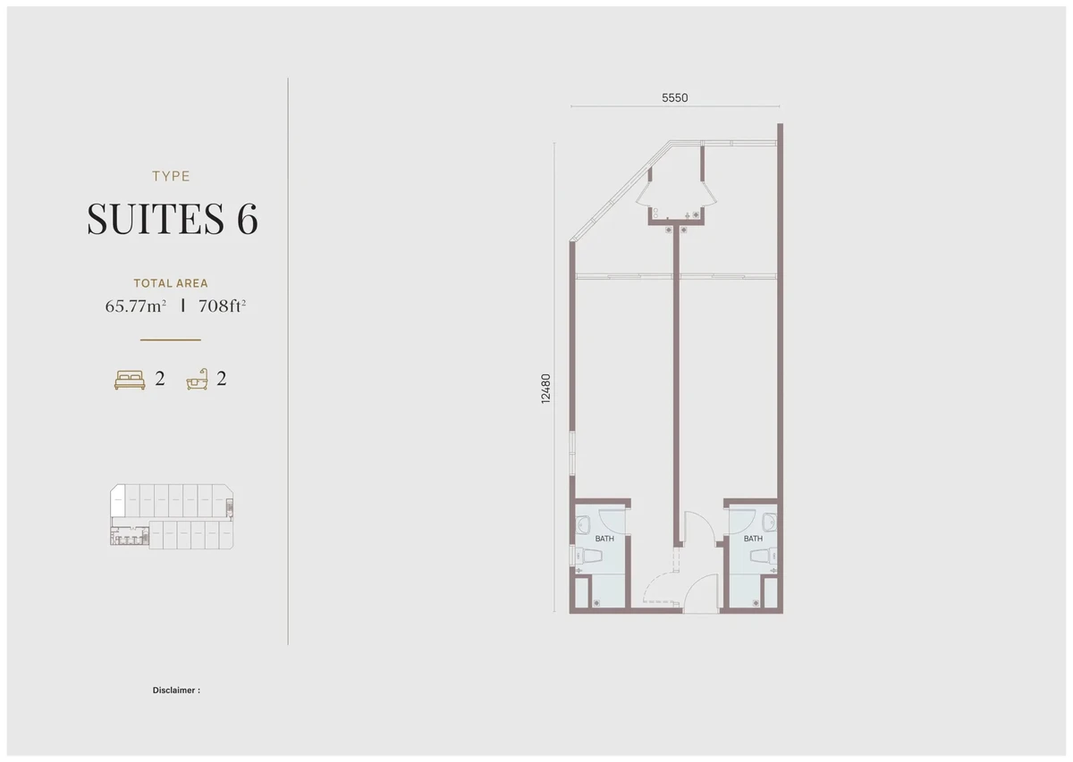 Alderwood Residence Type Suites 6 戶型圖・708 呎