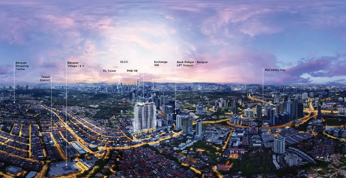 Bangsar Hill Park 空拍・項目在孟沙一帶的位置(Artist's Impression)
