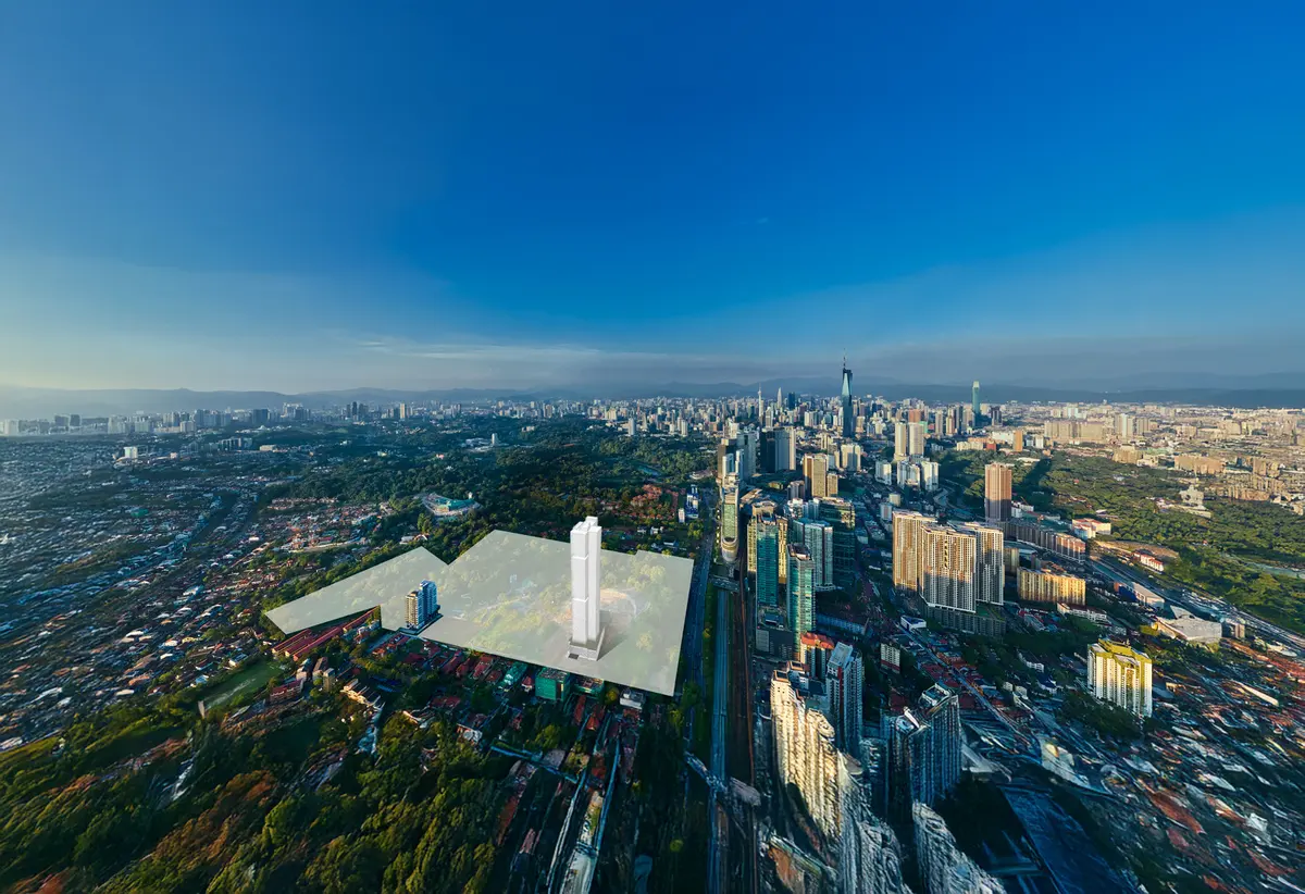 Parkside Residences 空拍・52 英畝總體規劃裡的位置（Artist's Impression）