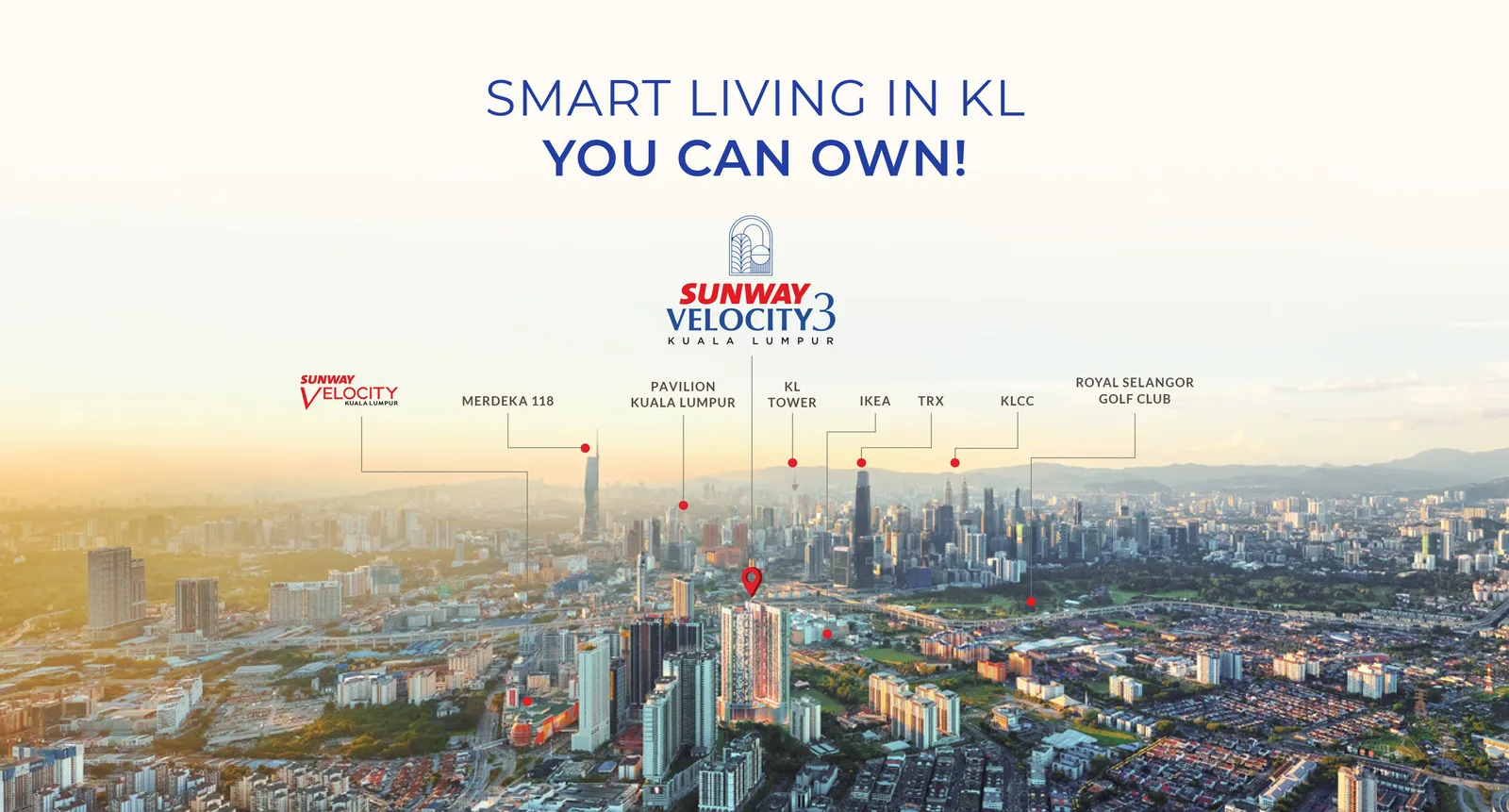 Sunway Velocity 3 周邊地標與項目位置示意圖（Artist's Impression）